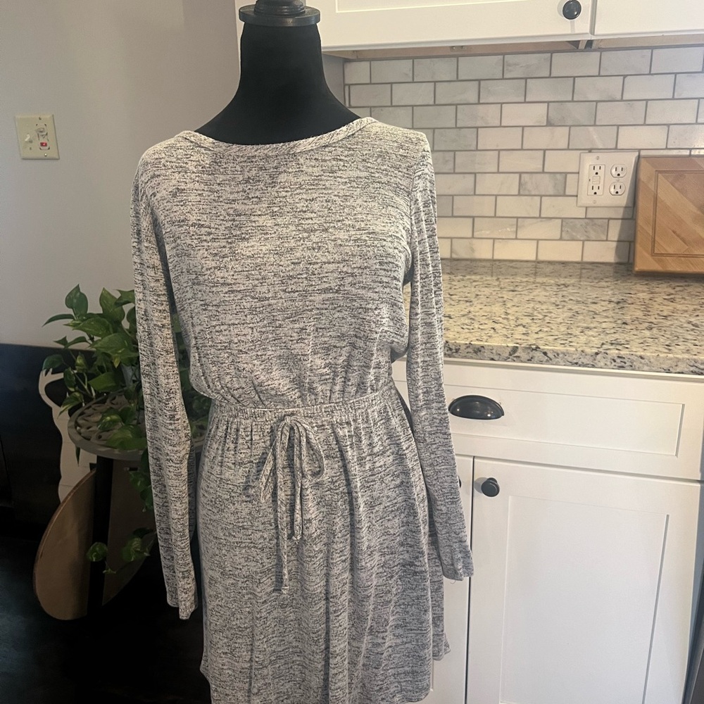 Gray Long Sleeve Sheath Dress for Work